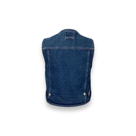 Ki-Ko-Mo Women’s Vintage Dark Wash Blue Jean Cotton Denim Vest, size M - Picture 6 of 8